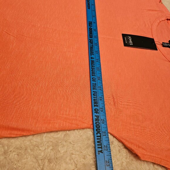 Jone New York Women's Coral Red Modern Essential Laced detail Blouse Top Size: L - Picture 6 of 11